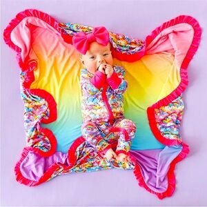 NIP Posh Peanut Lisa Frank® Markie Magic™ & Rainbow Ombre Luxe Ruffled Patoo
